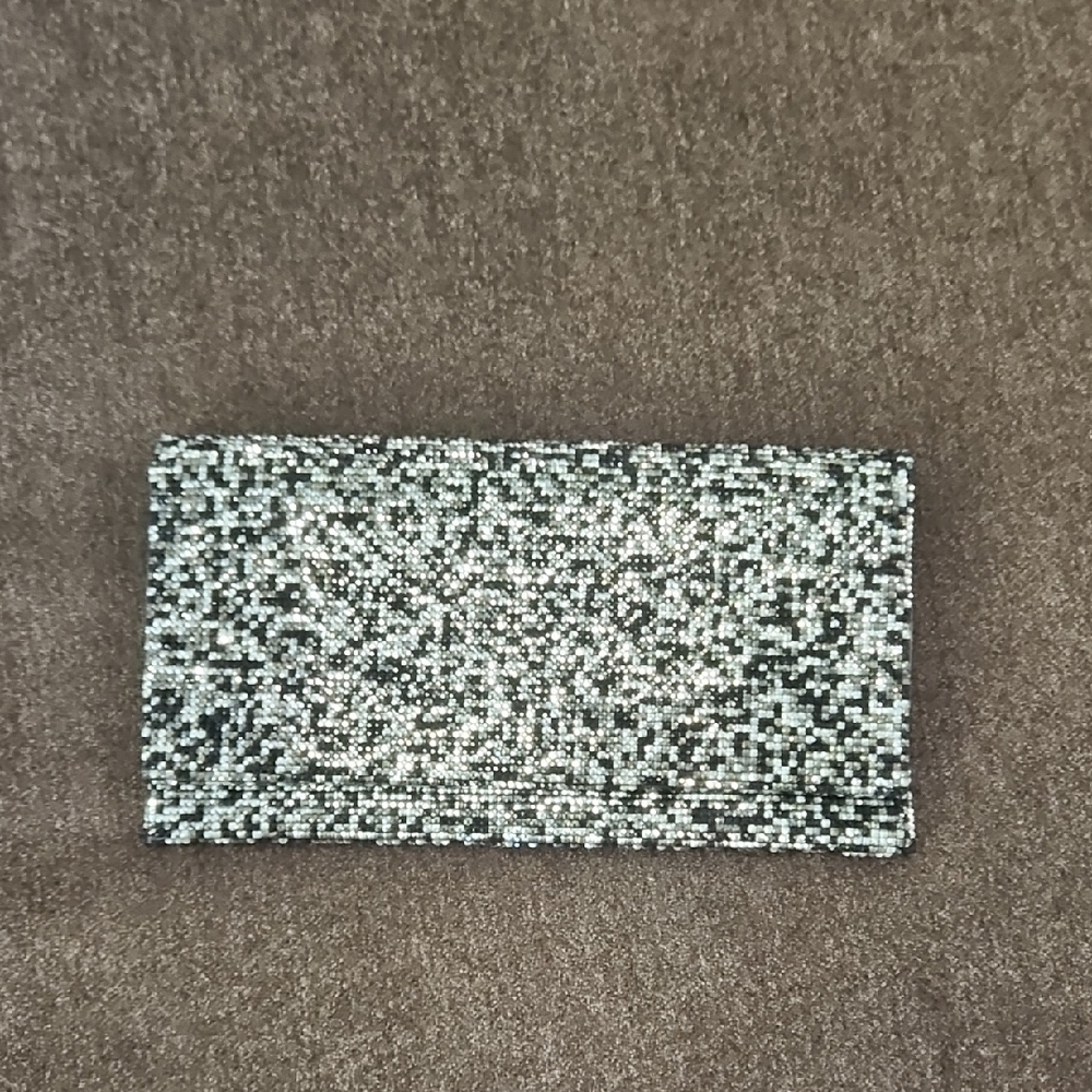 Sondra Roberts Silver Beaded Clutch